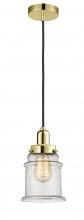 Innovations Lighting 100GD-10BK-0H-GD-G184 - Whitney - 1 Light - 8 inch - Gold - Cord hung - Mini Pendant