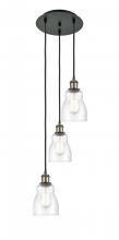 Innovations Lighting 113B-3P-BAB-G394 - Ellery - 3 Light - 12 inch - Black Antique Brass - Cord Hung - Multi Pendant