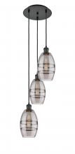 Innovations Lighting 113B-3P-BK-G557-6SM - Vaz - 3 Light - 12 inch - Matte Black - Cord hung - Multi Pendant