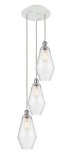  113B-3P-WPC-G654-7 - Cindyrella - 3 Light - 14 inch - White Polished Chrome - Cord Hung - Multi Pendant