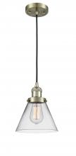 Innovations Lighting 201C-AB-G42-LED - Cone - 1 Light - 8 inch - Antique Brass - Cord hung - Mini Pendant