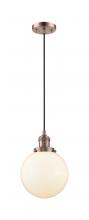 Innovations Lighting 201C-AC-G201-8 - Beacon - 1 Light - 8 inch - Antique Copper - Cord hung - Mini Pendant