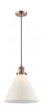 Innovations Lighting 201C-AC-G41-L - Cone - 1 Light - 12 inch - Antique Copper - Cord hung - Mini Pendant