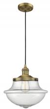 Innovations Lighting 201C-BB-G544-LED - Oxford - 1 Light - 12 inch - Brushed Brass - Cord hung - Mini Pendant