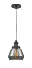 Innovations Lighting 201C-BK-G173-LED - Fulton - 1 Light - 7 inch - Matte Black - Cord hung - Mini Pendant