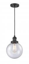 Innovations Lighting 201C-BK-G204-8-LED - Beacon - 1 Light - 8 inch - Matte Black - Cord hung - Mini Pendant