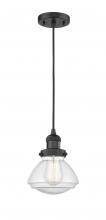 Innovations Lighting 201C-BK-G324-LED - Olean - 1 Light - 7 inch - Matte Black - Cord hung - Mini Pendant