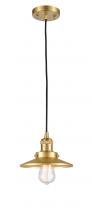  201C-SG-M4-LED - Railroad - 1 Light - 8 inch - Satin Gold - Cord hung - Mini Pendant