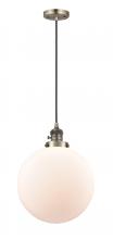  201CSW-AB-G201-12-LED - Beacon - 1 Light - 12 inch - Antique Brass - Cord hung - Mini Pendant