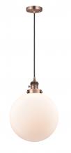 Innovations Lighting 201CSW-AC-G201-12 - Beacon - 1 Light - 12 inch - Antique Copper - Cord hung - Mini Pendant