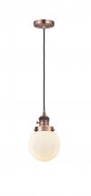 Innovations Lighting 201CSW-AC-G201-6 - Beacon - 1 Light - 6 inch - Antique Copper - Cord hung - Mini Pendant