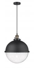 Innovations Lighting 201CSW-BAB-HFS-124-BK - Hampden - 1 Light - 13 inch - Black Antique Brass - Cord hung - Pendant