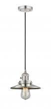 Innovations Lighting 201CSW-PN-M1-LED - Railroad - 1 Light - 8 inch - Polished Nickel - Cord hung - Mini Pendant