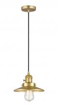 Innovations Lighting 201CSW-SG-M4 - Railroad - 1 Light - 8 inch - Satin Gold - Cord hung - Mini Pendant