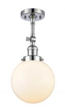 Innovations Lighting 201F-PC-G201-8 - Beacon - 1 Light - 8 inch - Polished Chrome - Semi-Flush Mount