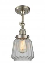 Innovations Lighting 201F-SN-G142 - Chatham - 1 Light - 7 inch - Brushed Satin Nickel - Semi-Flush Mount