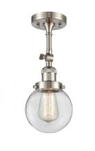 Innovations Lighting 201F-SN-G202-6 - Beacon - 1 Light - 6 inch - Brushed Satin Nickel - Semi-Flush Mount