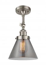 Innovations Lighting 201F-SN-G43-LED - Cone - 1 Light - 8 inch - Brushed Satin Nickel - Semi-Flush Mount