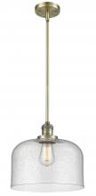 Innovations Lighting 201S-AB-G74-L-LED - Bell - 1 Light - 12 inch - Antique Brass - Stem Hung - Mini Pendant