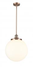 Innovations Lighting 201S-AC-G201-14 - Beacon - 1 Light - 14 inch - Antique Copper - Stem Hung - Pendant