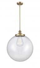 Innovations Lighting 201S-BB-G202-18-LED - Beacon - 1 Light - 18 inch - Brushed Brass - Stem Hung - Pendant