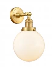 Innovations Lighting 203-SG-G201-8 - Beacon - 1 Light - 8 inch - Satin Gold - Sconce