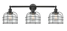 Innovations Lighting 205-BK-G74-CE-LED - Bell Cage - 3 Light - 34 inch - Matte Black - Bath Vanity Light