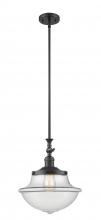  206-BK-G542 - Oxford - 1 Light - 12 inch - Matte Black - Stem Hung - Mini Pendant