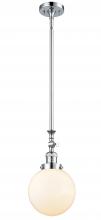 Innovations Lighting 206-PC-G201-8 - Beacon - 1 Light - 8 inch - Polished Chrome - Stem Hung - Mini Pendant