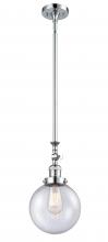 Innovations Lighting 206-PC-G204-8-LED - Beacon - 1 Light - 8 inch - Polished Chrome - Stem Hung - Mini Pendant