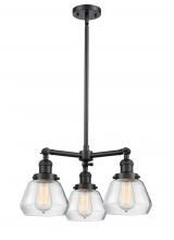 Innovations Lighting 207-BK-G172-LED - Fulton - 3 Light - 22 inch - Matte Black - Stem Hung - Chandelier