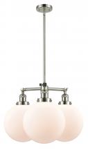 Innovations Lighting 207-PN-G201-10 - Beacon - 3 Light - 24 inch - Polished Nickel - Stem Hung - Chandelier