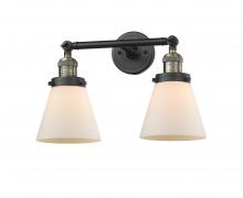  208-BAB-G61 - Cone - 2 Light - 16 inch - Black Antique Brass - Bath Vanity Light