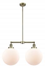 Innovations Lighting 209-AB-G201-12 - Beacon - 2 Light - 27 inch - Antique Brass - Stem Hung - Island Light