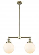 Innovations Lighting 209-AB-G201-8 - Beacon - 2 Light - 25 inch - Antique Brass - Stem Hung - Island Light