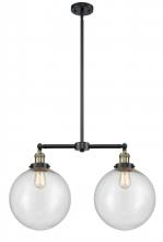 Innovations Lighting 209-BAB-G204-12-LED - Beacon - 2 Light - 27 inch - Black Antique Brass - Stem Hung - Island Light