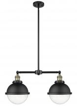 Innovations Lighting 209-BAB-HFS-84-BK - Hampden - 2 Light - 18 inch - Black Antique Brass - Stem Hung - Island Light