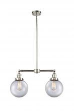 Innovations Lighting 209-PN-G202-8-LED - Beacon - 2 Light - 25 inch - Polished Nickel - Stem Hung - Island Light