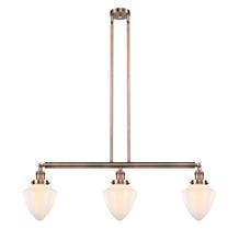  213-AC-G661-7 - Bullet - 3 Light - 38 inch - Antique Copper - Stem Hung - Island Light