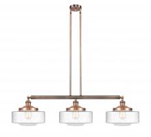 Innovations Lighting 213-AC-G694-12-LED - Bridgeton - 3 Light - 44 inch - Antique Copper - Stem Hung - Island Light