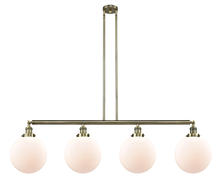 Innovations Lighting 214-AB-G201-10-LED - Beacon - 4 Light - 54 inch - Antique Brass - Stem Hung - Island Light