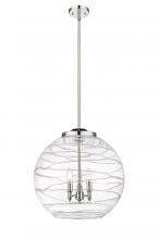 Innovations Lighting 221-3S-PN-G1213-18 - Athens Deco Swirl - 3 Light - 18 inch - Polished Nickel - Cord hung - Pendant