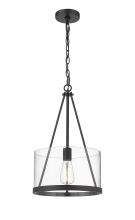 Innovations Lighting 383-1S-BK-G383A-12CL - Marissa - 1 Light - 12 inch - Matte Black - Chain Hung - Mini Pendant