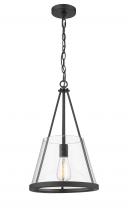 Innovations Lighting 383-1S-BK-G384A-12CL - Lux - 1 Light - 12 inch - Matte Black - Chain Hung - Mini Pendant