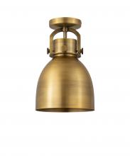 Innovations Lighting 410-1F-BB-M412-8BB - Newton Bell - 1 Light - 8 inch - Brushed Brass - Flush Mount