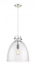 Innovations Lighting 410-1PL-PN-G412-14CL - Newton Bell - 1 Light - 14 inch - Polished Nickel - Cord hung - Pendant