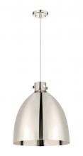  410-1PL-PN-M412-18PN - Newton Sphere - 1 Light - 18 inch - Polished Nickel - Cord hung - Pendant