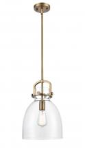 Innovations Lighting 410-1SM-BB-G412-10CL - Newton Bell - 1 Light - 10 inch - Brushed Brass - Mini Pendant