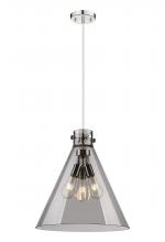  410-3PL-PN-G411-18SM - Newton Cone - 3 Light - 18 inch - Polished Nickel - Cord hung - Pendant