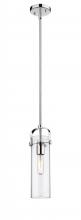 Innovations Lighting 423-1S-PC-4CL - Pilaster - 1 Light - 12 inch Long Glass - Polished Chrome - Stem hung - Mini Pendant